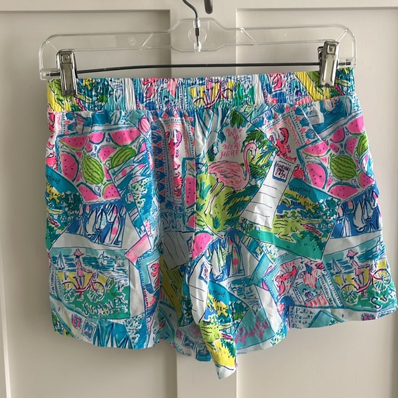 EUC Lilly Pulitzer Katia Shorts pull up Pop Up Wish You Were Here XS - Picture 7 of 9